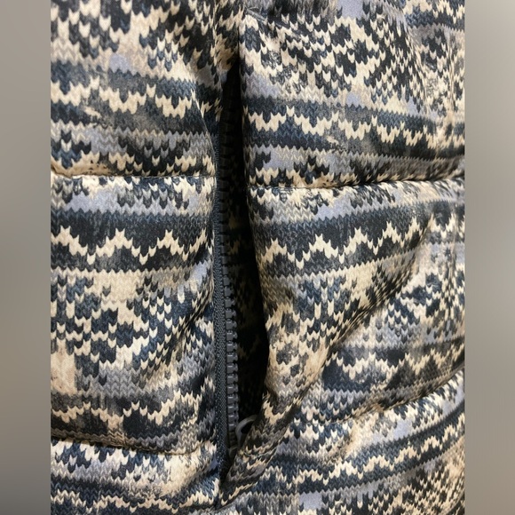 Ruff Hewn‎ Puffer Vest Women Petite Large Gray Fair Isle Print Full Zip Hiking - Picture 5 of 8